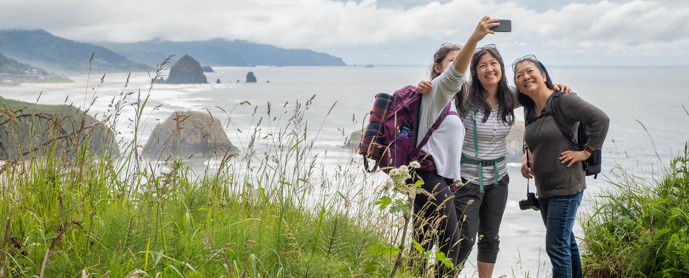 folks taking selfie on hike