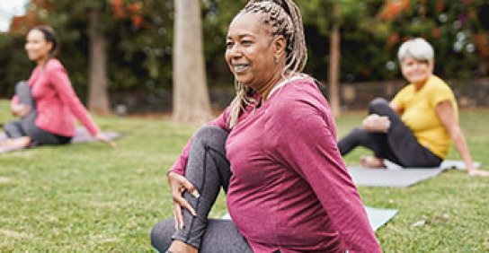 Women doing yoga