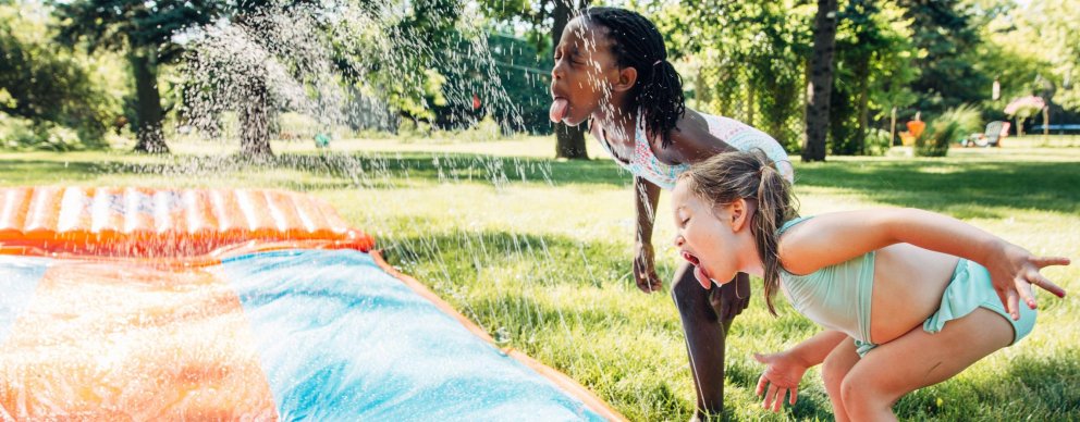 kids playing in water