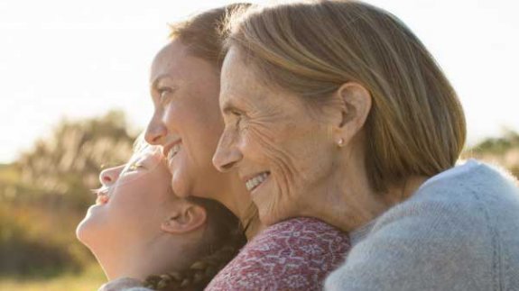 image of three generations of women